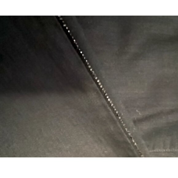 NWT Black Denim High Rise Flare Leg Jeans w/Tiny Rhinestones Down the Seams - Picture 3 of 4